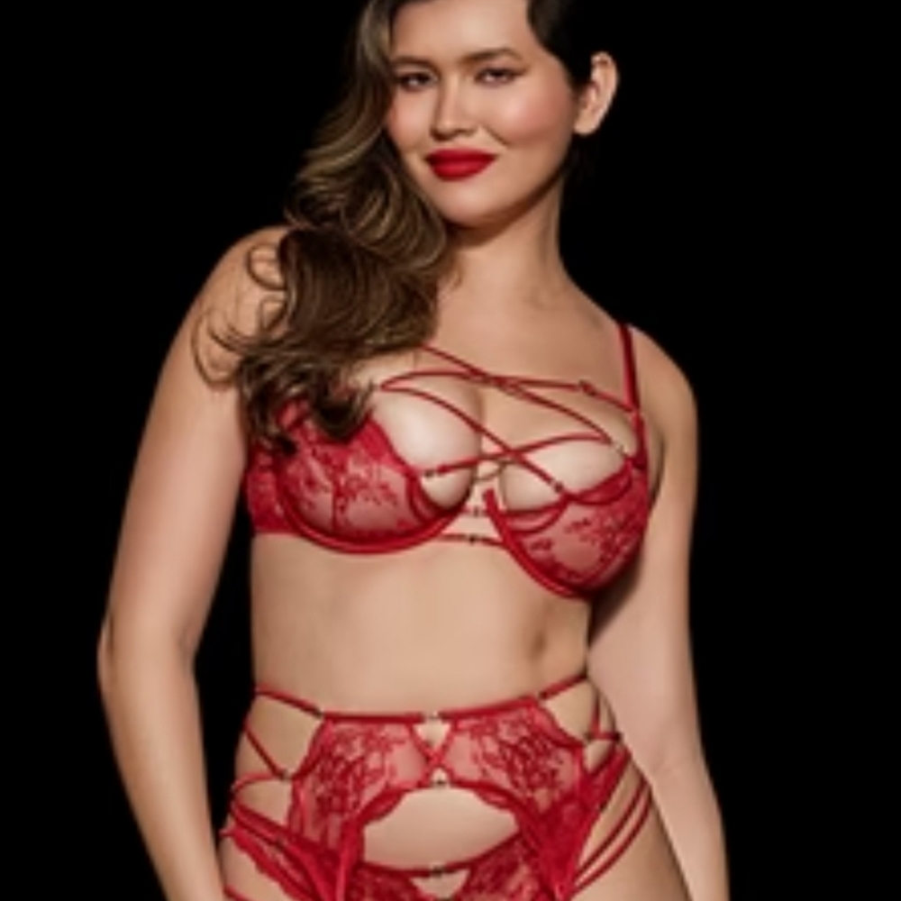 Honey Birdette red bandage style bra 36h